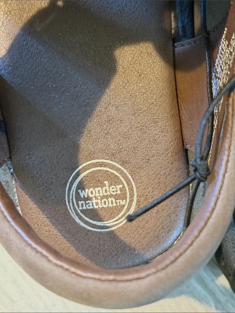 wonder nation Brown Boys' Strappy Fisherman Sandals sz 13